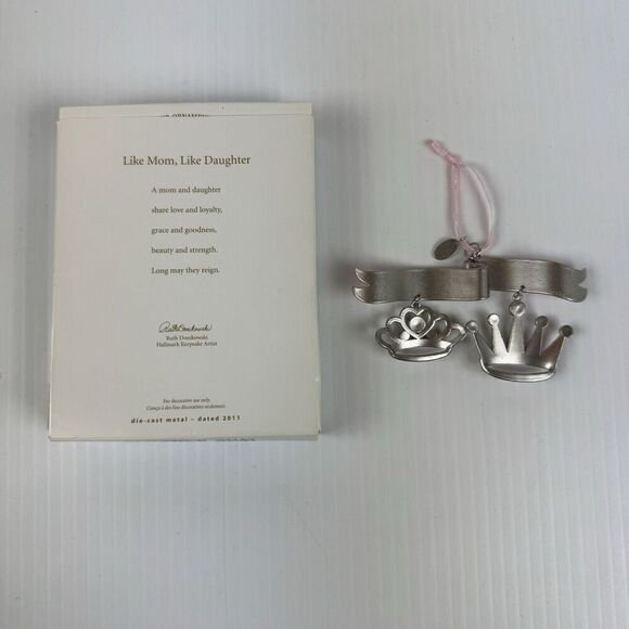 Hallmark Ornament Like Mom Like Daughter Pink Crowns Tiara - Picture 8 of 10